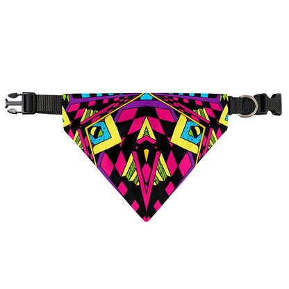 Psychedelic Ethnic Trippy Print Over The Collar Dog Bandana