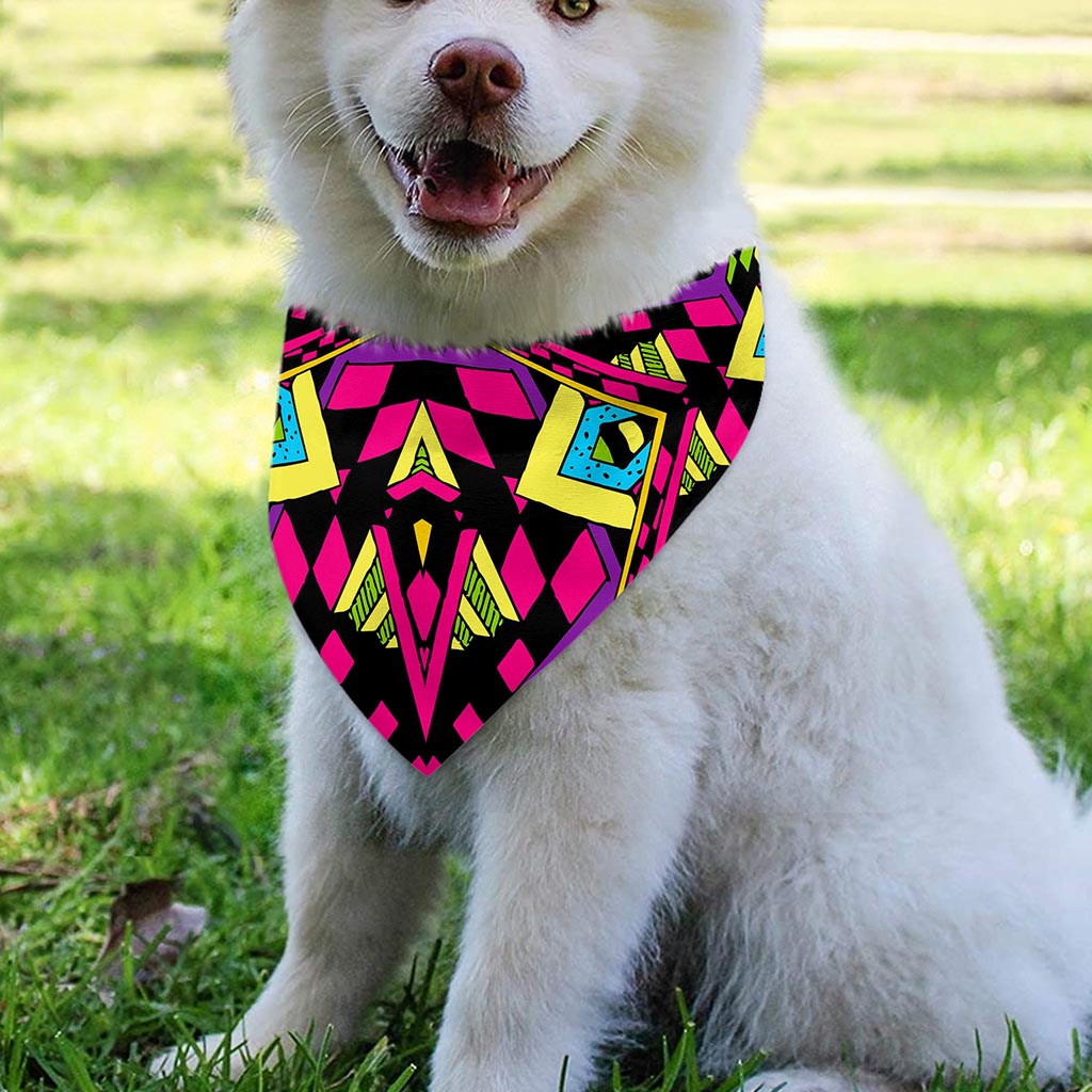 Psychedelic Ethnic Trippy Print Over The Collar Dog Bandana
