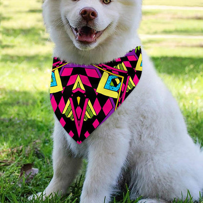 Psychedelic Ethnic Trippy Print Over The Collar Dog Bandana