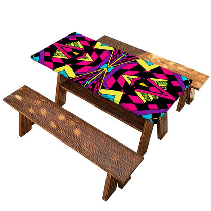 Psychedelic Ethnic Trippy Print Picnic Table Cover