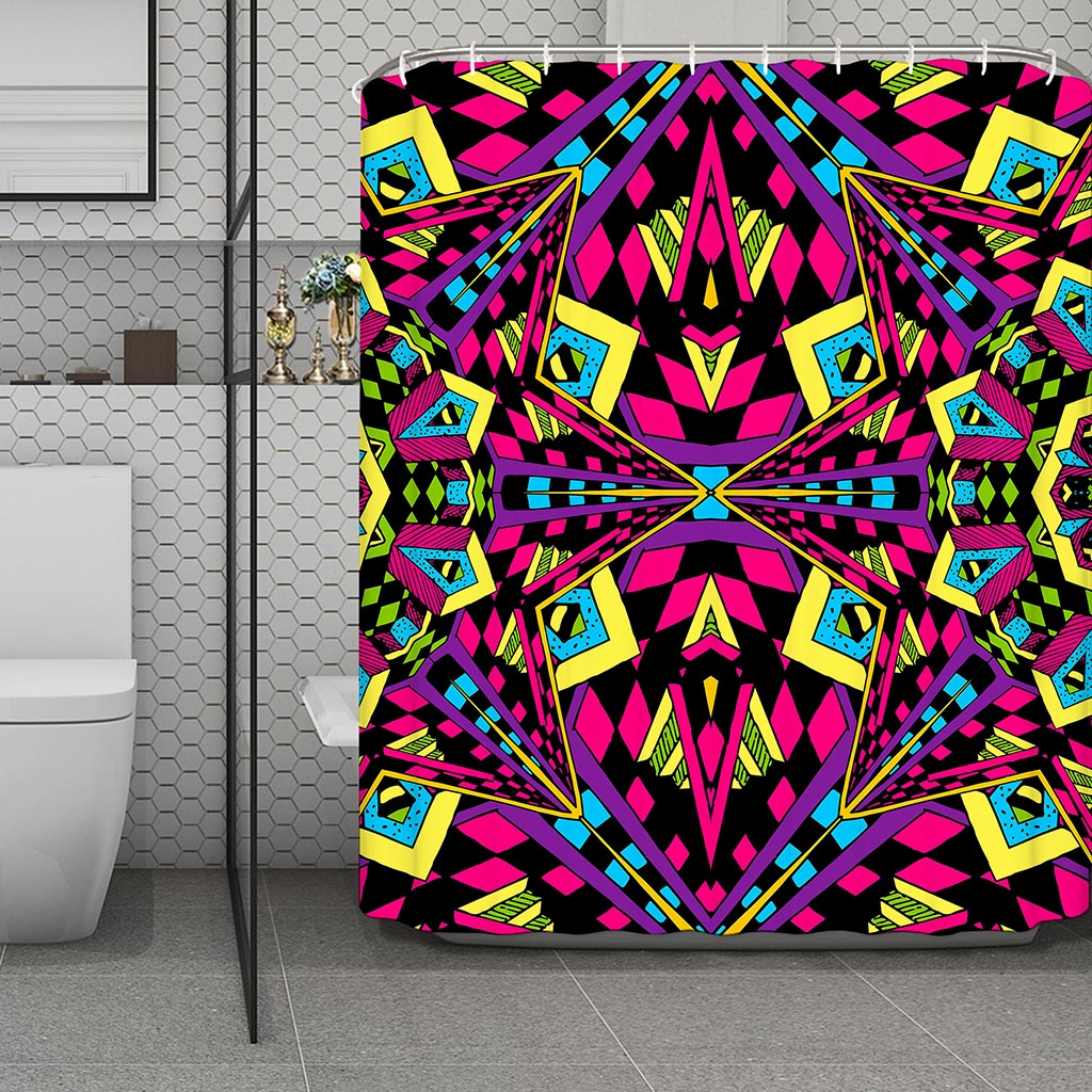 Psychedelic Ethnic Trippy Print Polyester Shower Curtain