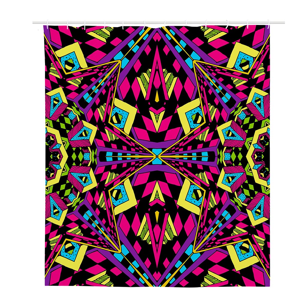 Psychedelic Ethnic Trippy Print Polyester Shower Curtain