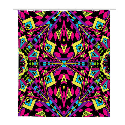 Psychedelic Ethnic Trippy Print Polyester Shower Curtain