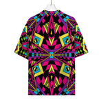 Psychedelic Ethnic Trippy Print Rayon Hawaiian Shirt