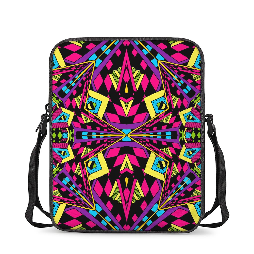 Psychedelic Ethnic Trippy Print Rectangular Crossbody Bag