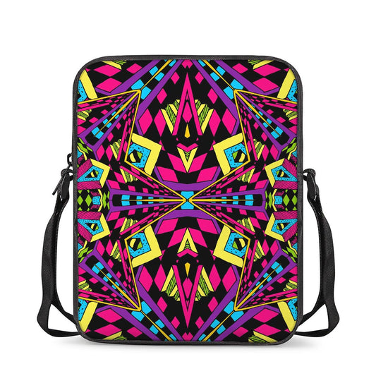 Psychedelic Ethnic Trippy Print Rectangular Crossbody Bag