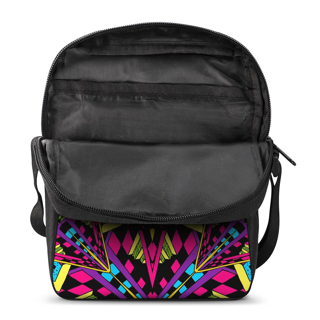 Psychedelic Ethnic Trippy Print Rectangular Crossbody Bag