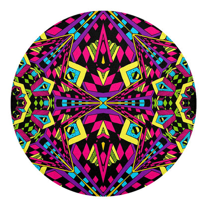 Psychedelic Ethnic Trippy Print Round Blanket