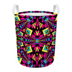 Psychedelic Ethnic Trippy Print Round Laundry Basket