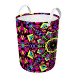 Psychedelic Ethnic Trippy Print Round Laundry Basket