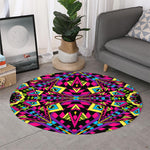 Psychedelic Ethnic Trippy Print Round Rug