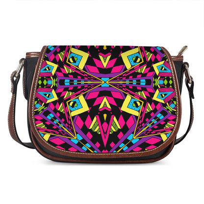 Psychedelic Ethnic Trippy Print Saddle Bag
