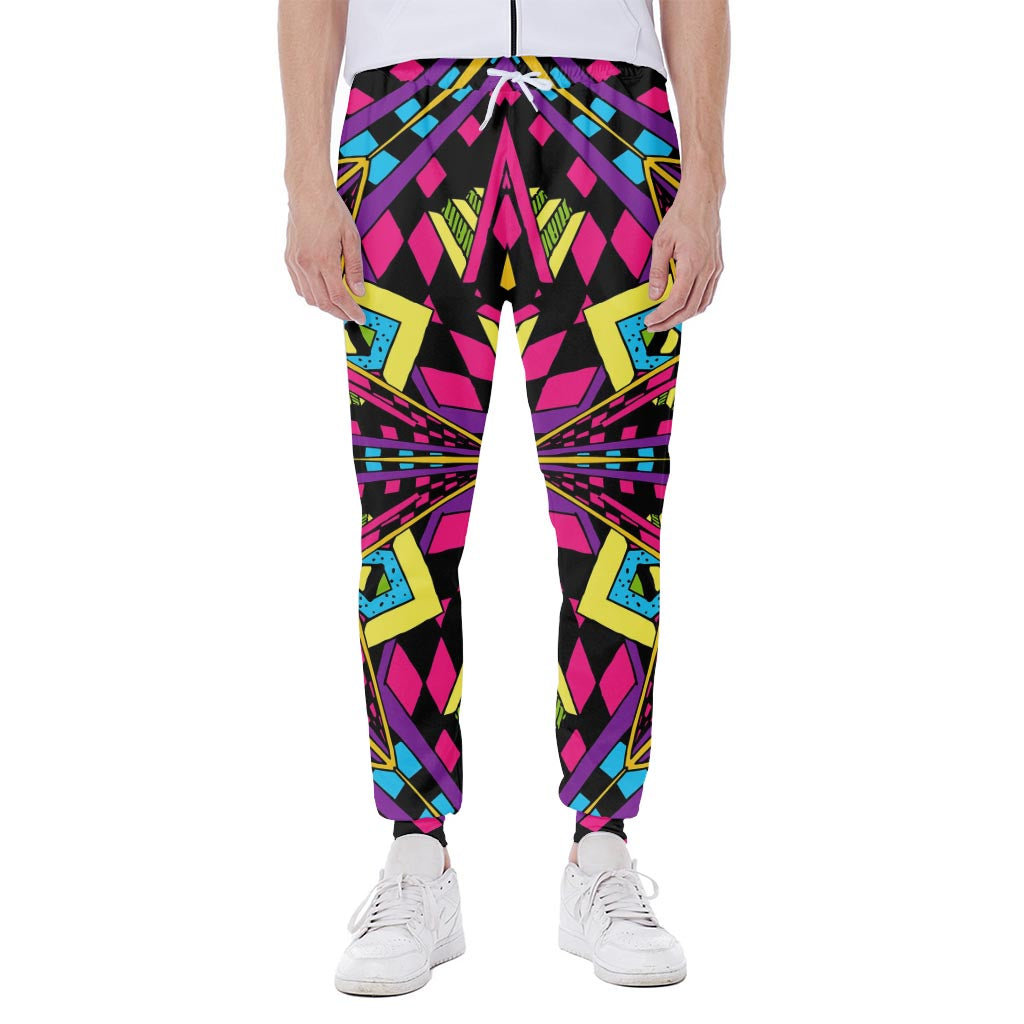 Psychedelic Ethnic Trippy Print Scuba Joggers