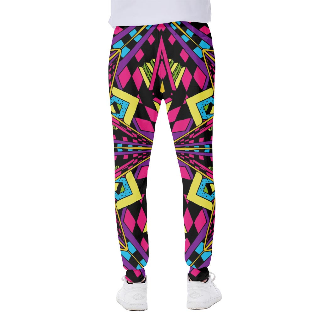 Psychedelic Ethnic Trippy Print Scuba Joggers