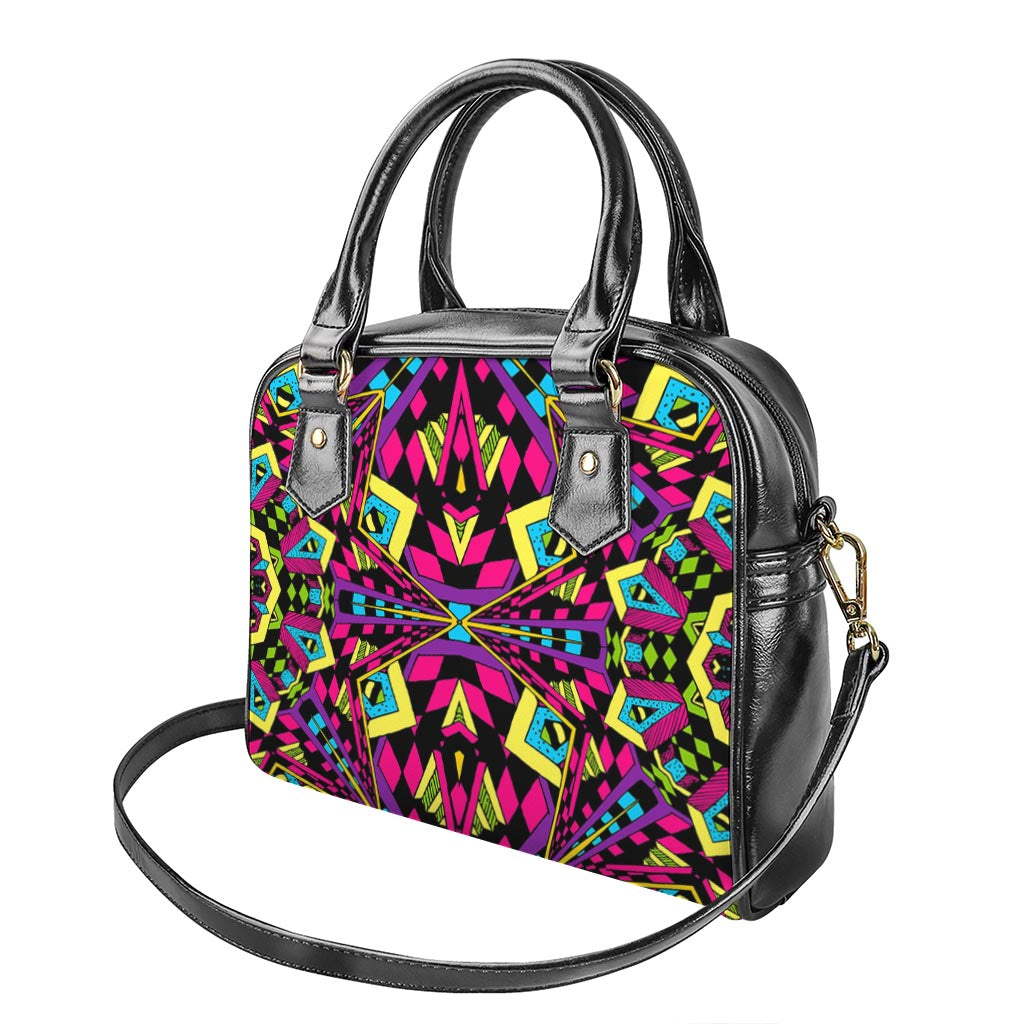 Psychedelic Ethnic Trippy Print Shoulder Handbag