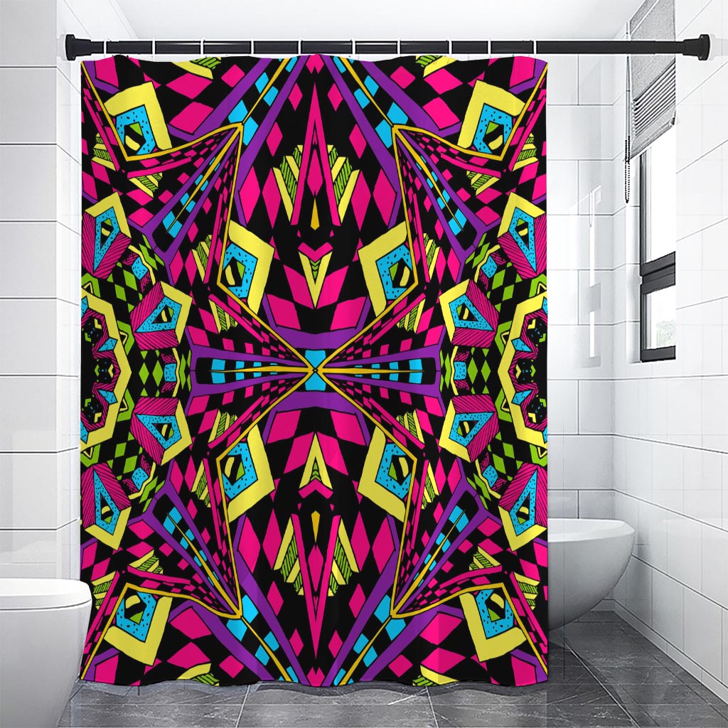 Psychedelic Ethnic Trippy Print Shower Curtain