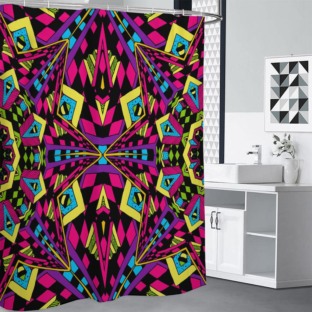 Psychedelic Ethnic Trippy Print Shower Curtain
