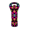 Psychedelic Ethnic Trippy Print Single Neoprene Wine Tote