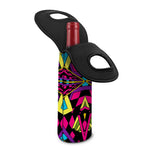 Psychedelic Ethnic Trippy Print Single Neoprene Wine Tote