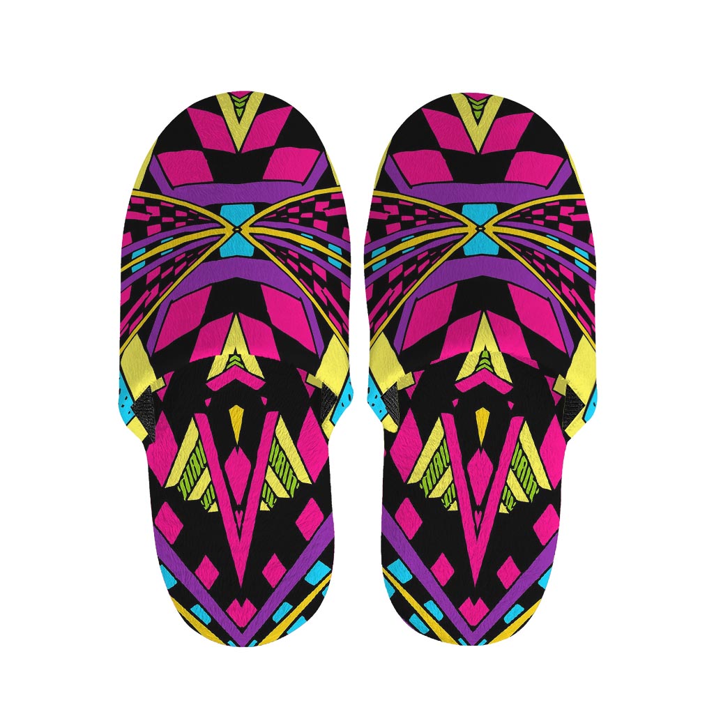 Psychedelic Ethnic Trippy Print Slippers