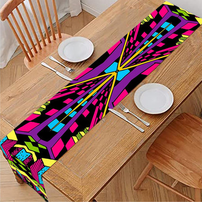 Psychedelic Ethnic Trippy Print Table Runner