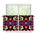 Psychedelic Ethnic Trippy Print Tier Curtains