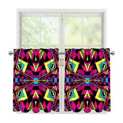 Psychedelic Ethnic Trippy Print Tier Curtains
