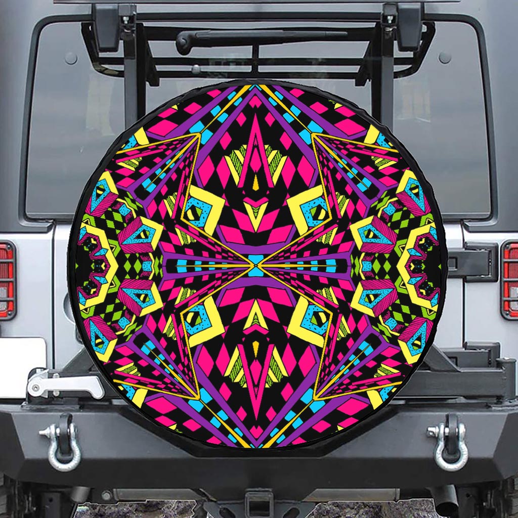Psychedelic Ethnic Trippy Print Tire Cover