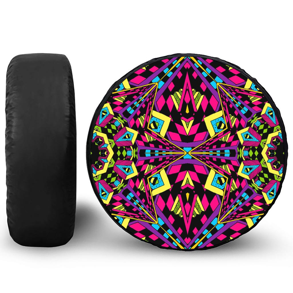 Psychedelic Ethnic Trippy Print Tire Cover