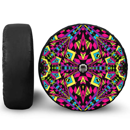 Psychedelic Ethnic Trippy Print Tire Cover With Camera Hole