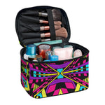 Psychedelic Ethnic Trippy Print Travel Makeup Bag