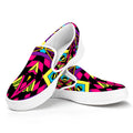 Psychedelic Ethnic Trippy Print White Slip On Sneakers