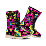 Psychedelic Ethnic Trippy Print Winter Boots