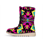 Psychedelic Ethnic Trippy Print Winter Boots