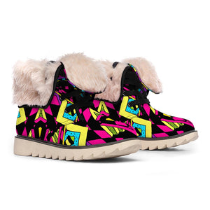 Psychedelic Ethnic Trippy Print Winter Boots