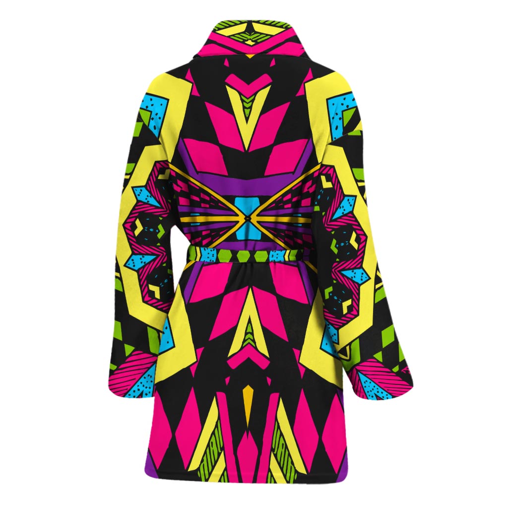 Psychedelic Ethnic Trippy Print Women's Bathrobe