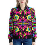 Psychedelic Ethnic Trippy Print Women's Bomber Jacket