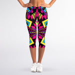 Psychedelic Ethnic Trippy Print Women's Capri Leggings