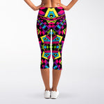 Psychedelic Ethnic Trippy Print Women's Capri Leggings