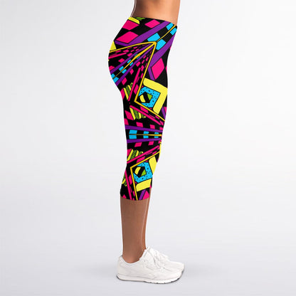 Psychedelic Ethnic Trippy Print Women's Capri Leggings