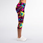 Psychedelic Ethnic Trippy Print Women's Capri Leggings