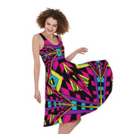 Psychedelic Ethnic Trippy Print Women's Sleeveless Dress