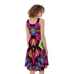 Psychedelic Ethnic Trippy Print Women's Sleeveless Dress