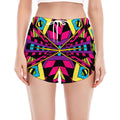 Psychedelic Ethnic Trippy Print Women's Split Running Shorts