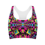 Psychedelic Ethnic Trippy Print Women's Sports Bra
