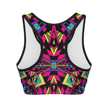 Psychedelic Ethnic Trippy Print Women's Sports Bra