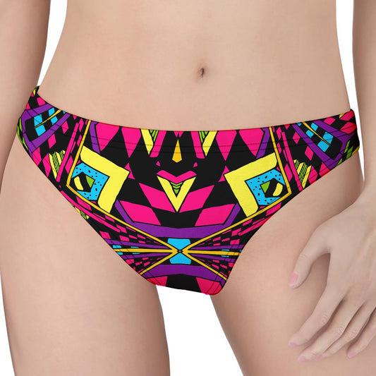 Psychedelic Ethnic Trippy Print Women's Thong