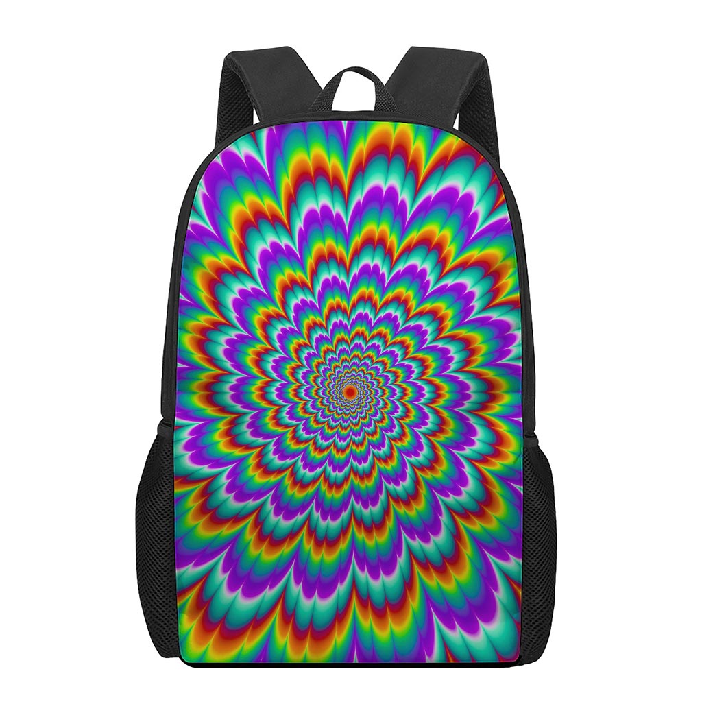 Psychedelic Expansion Optical Illusion 17 Inch Backpack