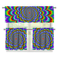 Psychedelic Expansion Optical Illusion 3 Piece Kitchen Curtains