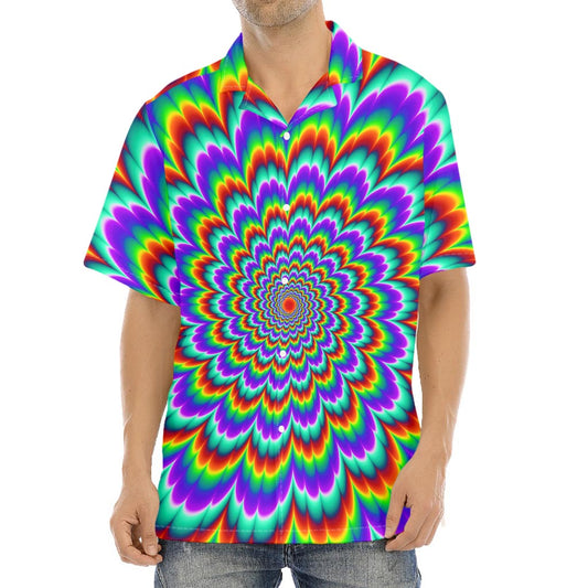 Psychedelic Expansion Optical Illusion Aloha Shirt